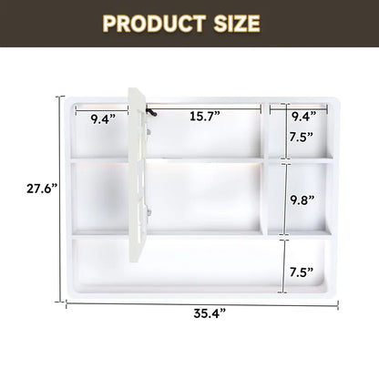 Contemporary LED Mirror with Display Storage and Touch Panel